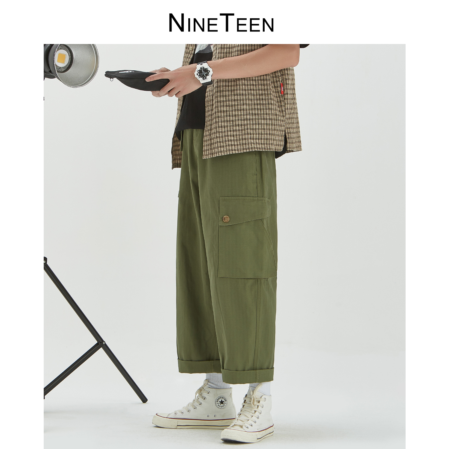 la dix-neuvième automne/ mode lâche salopettes de la jeunesse japonaise joker cylindre droit neuf minutes de pantalon étudiant pantalon ins mâle la dix-neuvième automne/ mode lâche salopettes de la jeunesse japonaise joker cylindre droit neuf minutes de pantalon étudiant pantalon ins mâle