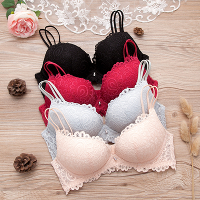 无钢圈性感少女士内衣套装蕾丝胸罩厚薄小胸上托聚拢无痕文胸韩版-淘宝网 无钢圈性感少女士内衣套装蕾丝胸罩厚薄小胸上托聚拢无痕文胸韩版-淘宝网