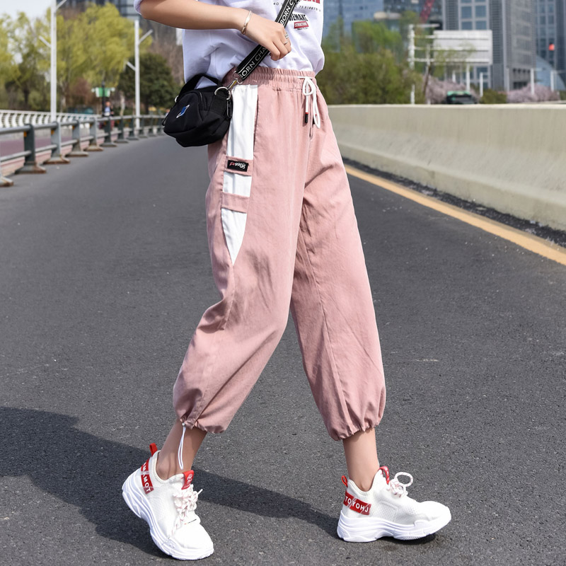 salopette femme en 2019 été mince paragraphe huit pantalon taille haute était mince faisceau pieds sarouel version coréenne de la couleur sarouel marée salopette femme en 2019 été mince paragraphe huit pantalon taille haute était mince faisceau pieds sarouel version coréenne de la couleur sarouel marée