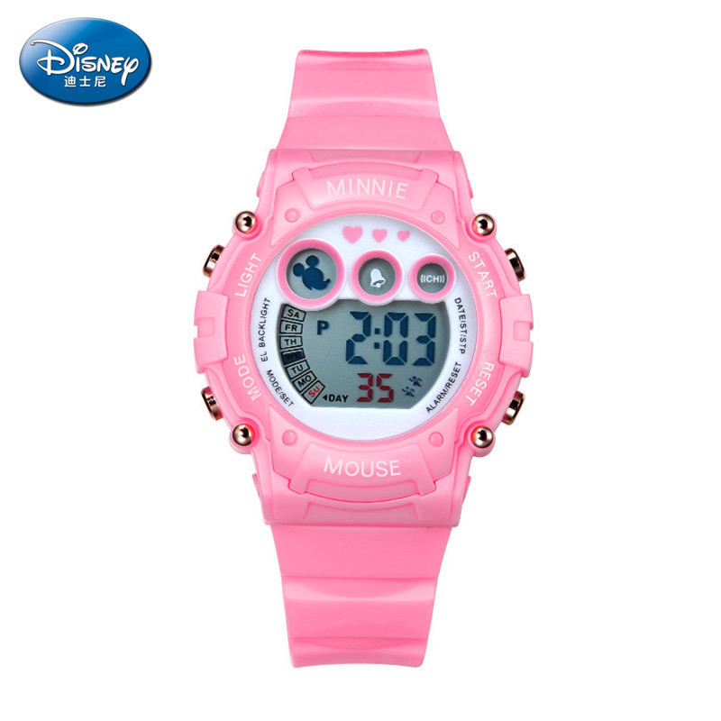 迪士尼兒童手表男孩女孩小學生夜光防水運動表電子表可愛女童手表