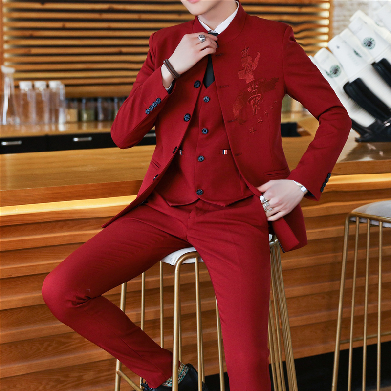 printemps chinois mens modérateur de conférence entreprise de vêtements casual costume de robe de mariage trois pièces de chinois printemps chinois mens modérateur de conférence entreprise de vêtements casual costume de robe de mariage trois pièces de chinois