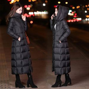 2018新款秋冬羽绒服女中长款过膝韩版轻薄修身显瘦白鸭绒外套加厚