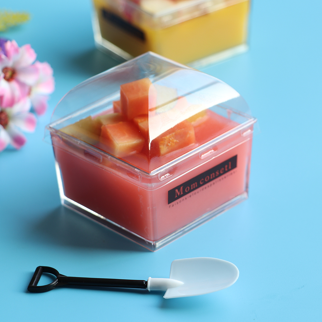 Square Mousse Cup Square Mousse Desser Cup Cup Cake Cup Pastry Cup Tiramisu Cup Fruit Cup with Lid