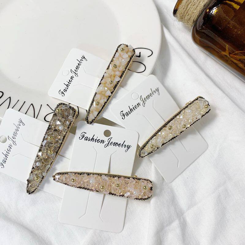 กิ๊บติดผม 新款韩国ins仙气时尚流行创意发夹一字珍珠夹不伤发头夹少女网红  