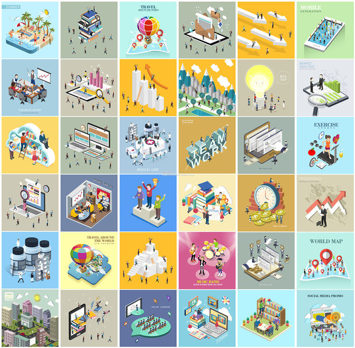 矢量設(shè)計(jì)素材 37張扁平化圖標(biāo)Isometric人物軸測(cè)圖移動(dòng)互聯(lián)網(wǎng)工作 矢量設(shè)計(jì)素材 37張扁平化圖標(biāo)Isometric人物軸測(cè)圖移動(dòng)互聯(lián)網(wǎng)工作