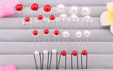 Китайский свадебный красный белый корейский жемчуг дрель классический свиток головные цветы головные уборы невесты свадебные украшения