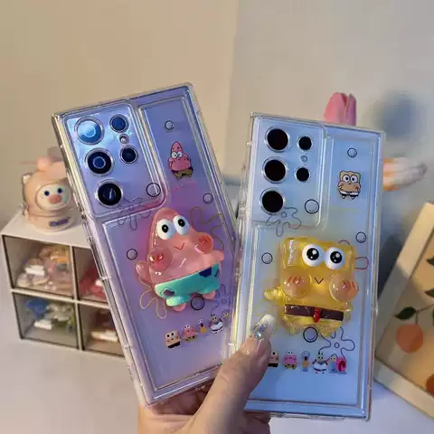 SpongeBob SquarePants Girls Phone Cases Covers 3D Silicone TPU Cartoon Galaxy S23, Galaxy S23 Plus, Galaxy S23 Ultra, Galaxy S22, Galaxy S22 Plus, Galaxy S22 Ultra, Galaxy S21, Galaxy S21 Plus, Galaxy S21 Ultra,