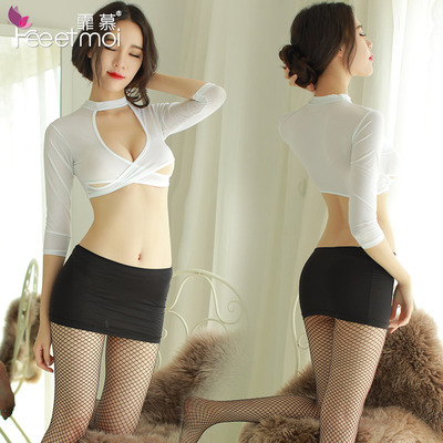 性感齐臀超短裙透视走光连衣裙夜店装紧身教师透明情趣镂空包臀裙-淘宝网