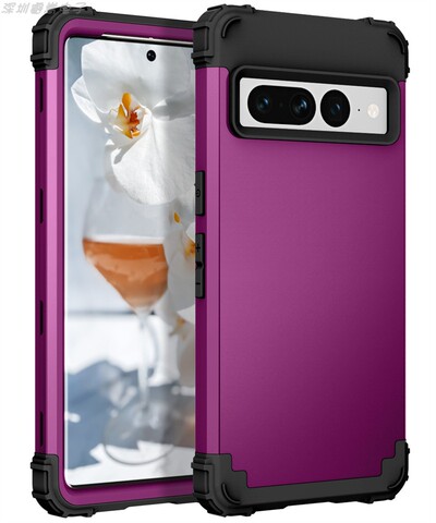 Purple — Tough Shockproof Airbag Corner Hybrid Protection 7, 7 Pro Google Pixel Phone Case