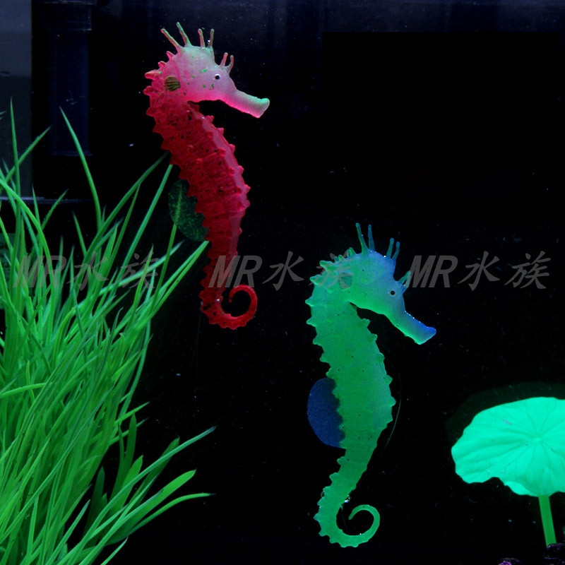 Simulation Marine Animal Ornamental Fish Jellyfish Seahorse Multi-Color Optional Fish Tank Landscaping Decorations Soft Silicone Seahorse