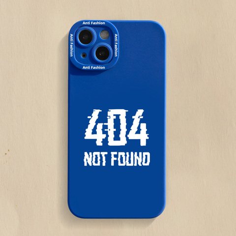 Blue — 404 Not Found New Matte Silicone TPU 14, 13, 12 iPhone Case