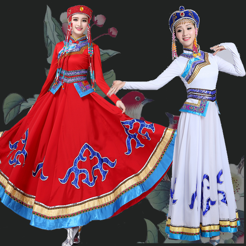 2017年春季新款少數民族蒙古族服裝女內蒙舞蹈成人表演舞演出服飾