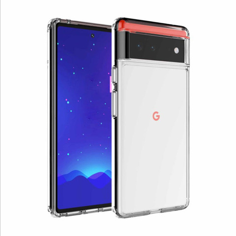 Shockproof 7, 7 Pro Transparent Clear PC Airbag Corner Protection Google Pixel Phone Case
