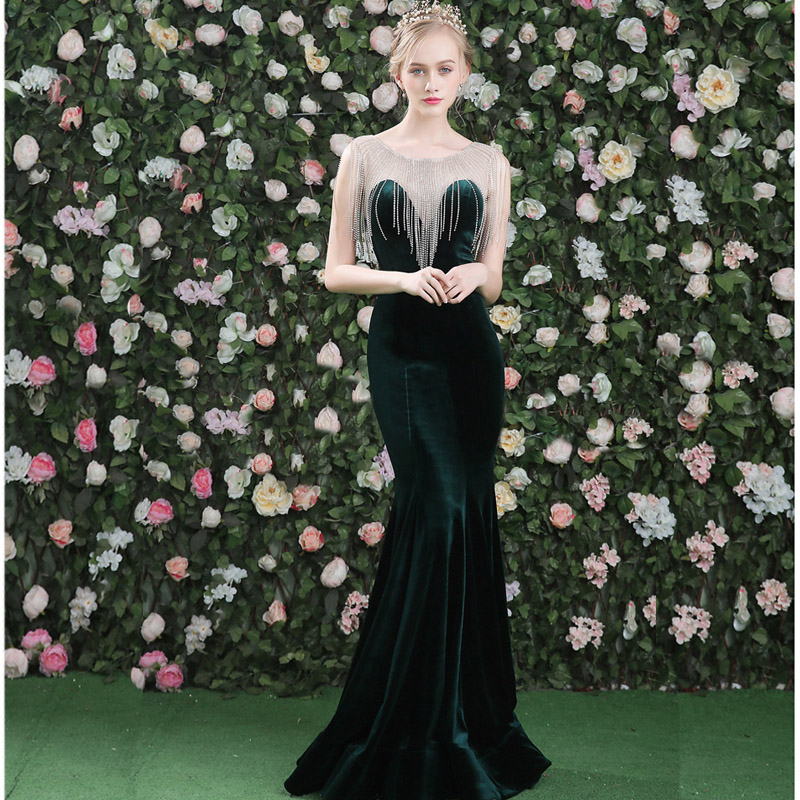 privé personnalisé robe de soirée haut de gamme des femmes de banquet serveur le noble hôte léger longue slim réunion annuelle de la robe de velours privé personnalisé robe de soirée haut de gamme des femmes de banquet serveur le noble hôte léger longue slim réunion annuelle de la robe de velours
