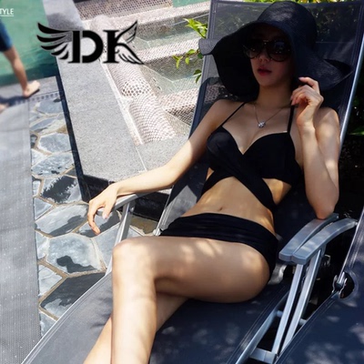DK钢托大小胸超级聚拢分体三角比基尼性感绑带温泉游泳衣女-淘宝网