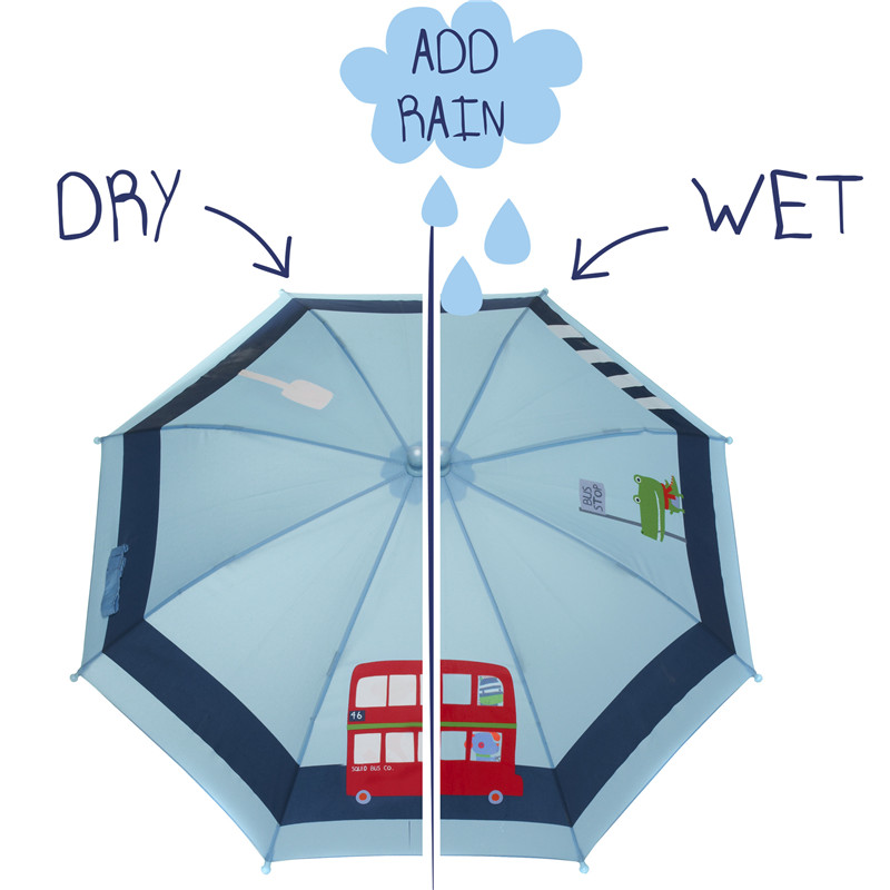 英國Squid Kids兒童變色雨傘寶寶傘男童女童雨傘單柄幼兒園自動傘