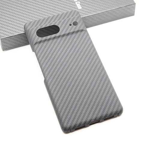 Gray — Genuine Carbon Fiber High End Premium 7, 7 Pro Google Pixel Phone Case