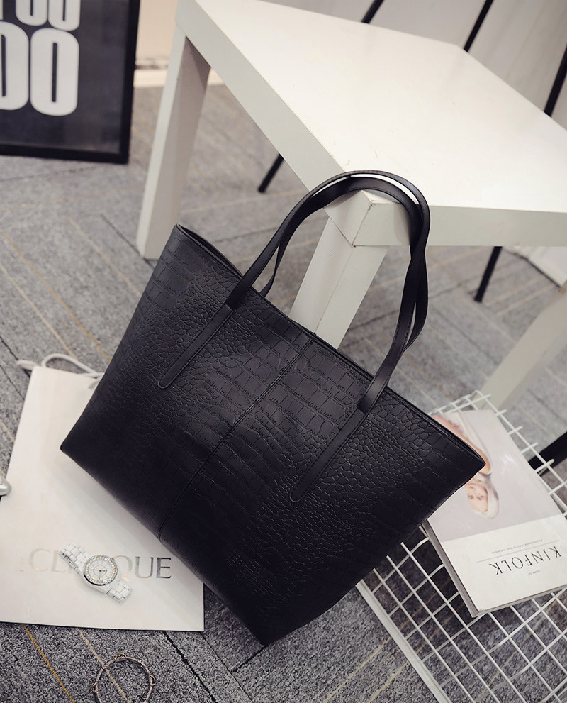 2017 autumn new women's bag trend europe and the united states crocodile pattern shoulder bag fashion casual handbag simple bag