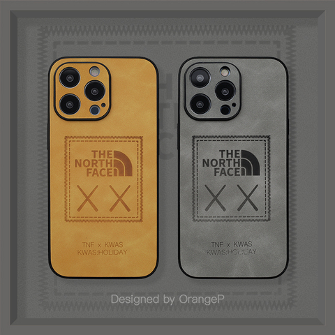 The North Face New Kaws Non Slip Leather 14, 13, 12 iPhone Case