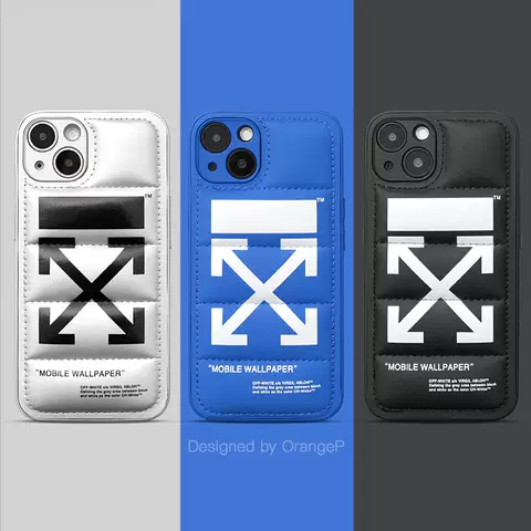 OFF WHITE Puffy Puffer Down Jacket   Phone Cases Covers iPhone 14, iPhone 13, iPhone 12 – Trendy Fashionable