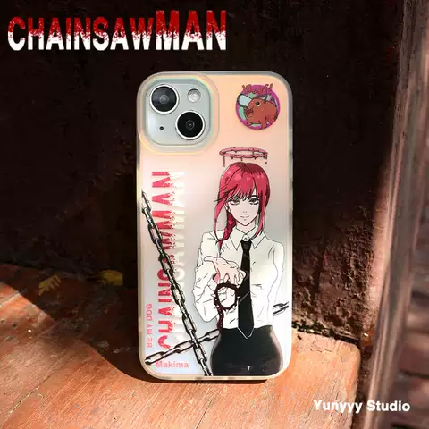 Anime New Phone Cases Covers Chainsaw Man Be My Dog Makima iPhone 14, iPhone 13, iPhone 12