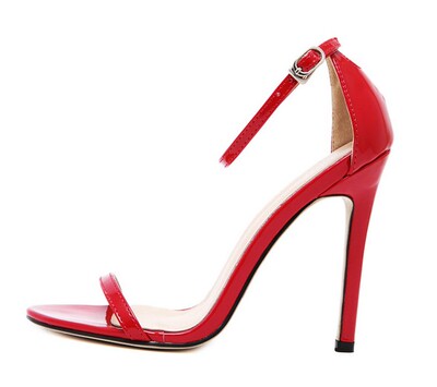 外贸大码高跟凉鞋一字扣带露趾显瘦细跟凉鞋High heeled sandals-淘宝网