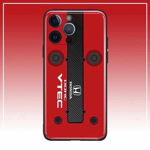 Honda Dohc VTEC New Motorsport Tempered Glass Silicone TPU Phone Case