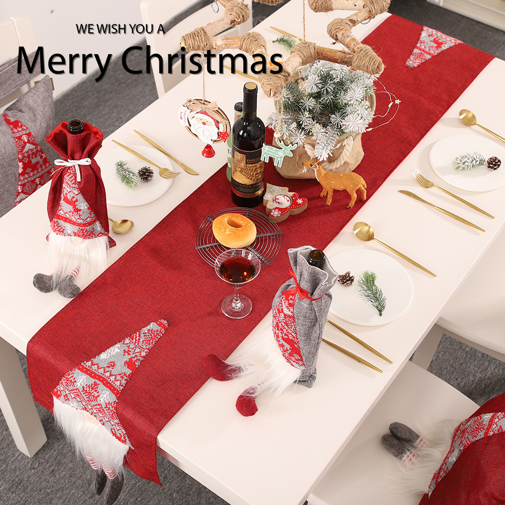 New Cistmas Decoration Supplies Rudolf Table Runner Creative Tee-Dimensional Elderly Dining-Table Decoration Tablecloth Pcemat