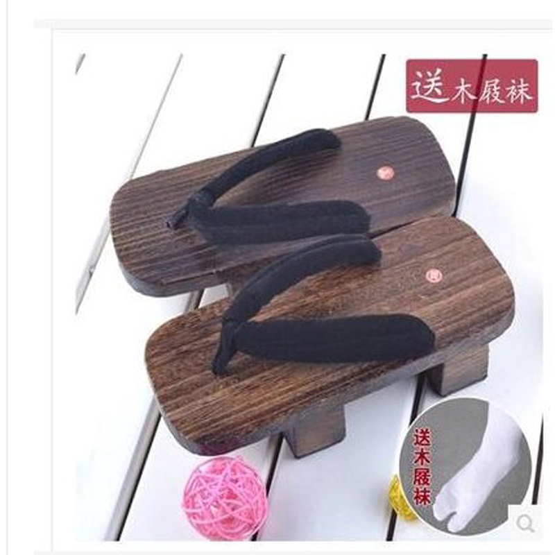 日式二齒木屐cosplay情侶男女同款式二齒板凳燒桐拖鞋木屐鞋