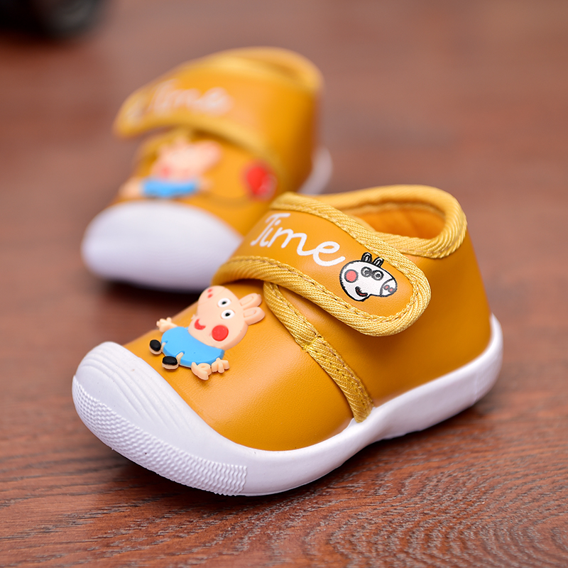 兒童寶寶叫叫鞋男童嬰兒學步鞋加絨大棉鞋子1-2-3歲秋鼕女童皮鞋