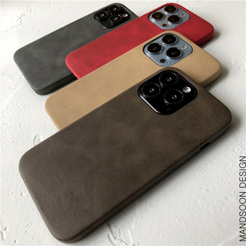 Synthetic Leather Retro Vintage 78 15, 14, 13, 12, 11 iPhone Case