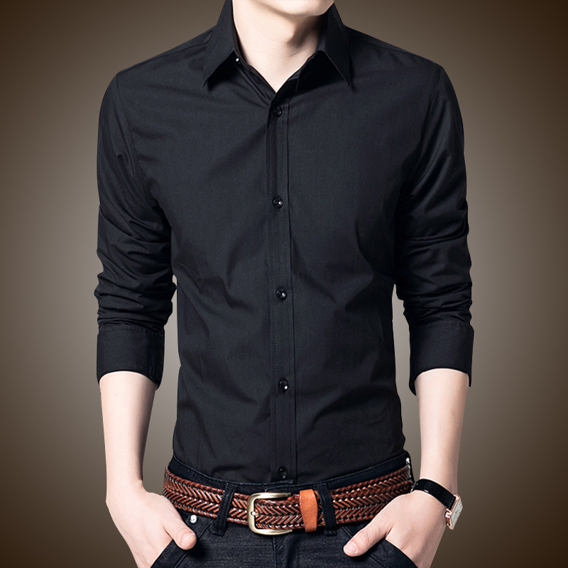 des hommes, des chemises à manches longues slim-type version coréenne beau la tendance de la corée, loisirs sauvage teen printemps t-shirt noir des hommes, des chemises à manches longues slim-type version coréenne beau la tendance de la corée, loisirs sauvage teen printemps t-shirt noir
