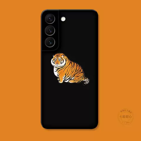 New Phone Cases Covers Fat Tiger Illustration Silicone TPU Galaxy S23, Galaxy 23 Plus, Galaxy S23 Ultra, Galaxy S22, Galaxy S22 Plus, Galaxy S22 Ultra, Galaxy S21, Galaxy S21 Plus, Galaxy S21 Ultra,