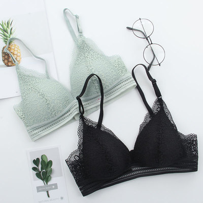 法式性感舒适无钢圈大胸显小聚拢文胸超薄款三角杯bralette内衣女-淘宝网