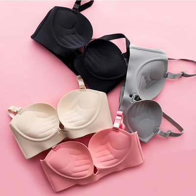 无钢圈文胸小胸聚拢加厚亚当之手调整型上托女性感一片式无痕内衣-淘宝网