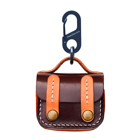 Brown — School Bag Airpods Genuine Leather Protective Carry Airpods 1, Airdpods 2, Airpods 3, Airpods Pro AirPods Case