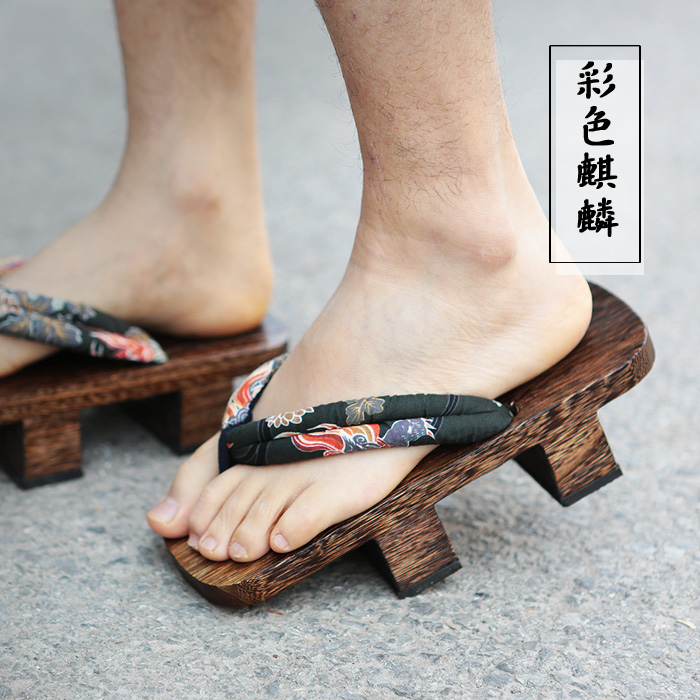 米灰家 橡膠底 涼鞋日本木屐女男式男款cos桐燒二齒木屐拖鞋