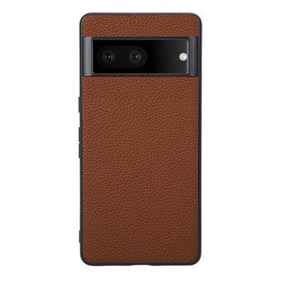 Brown — Litchi Pattern Synthetic Leather 8, 8 Pro, 7, 7 Pro Google Pixel Phone Case