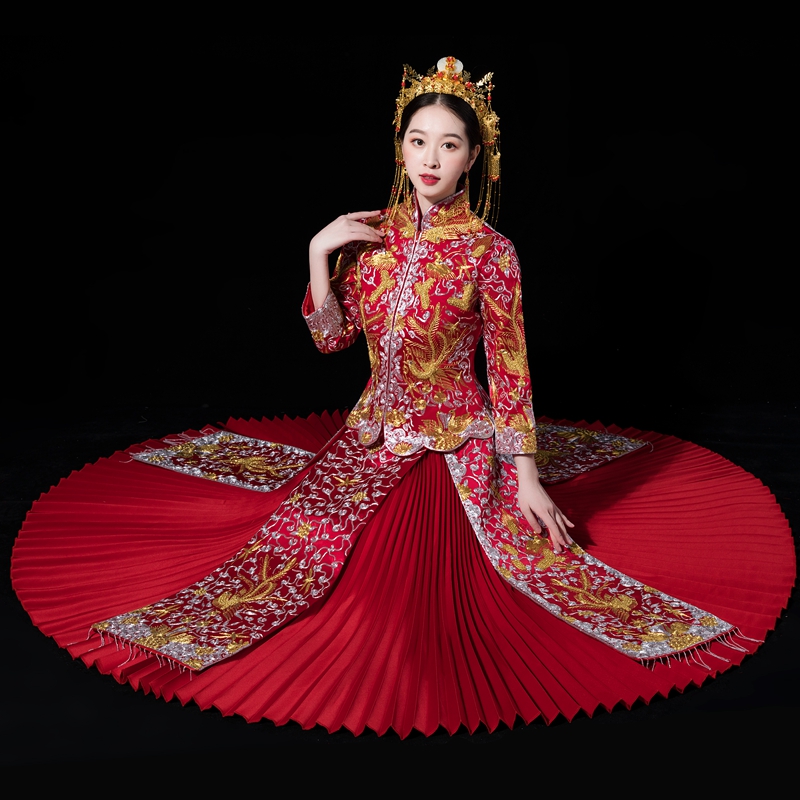 nouveau style dragon robe de la mariée de mariage chinois robes de mariée disque d'or de broderie montrer wo vêtements vintage toast vêtements de vos vêtements nouveau style dragon robe de la mariée de mariage chinois robes de mariée disque d'or de broderie montrer wo vêtements vintage toast vêtements de vos vêtements