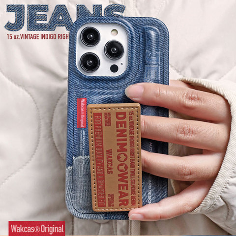 Blue — Denim Jeans Kickstand New 3D 15, 14, 13, 12, 11 iPhone Case