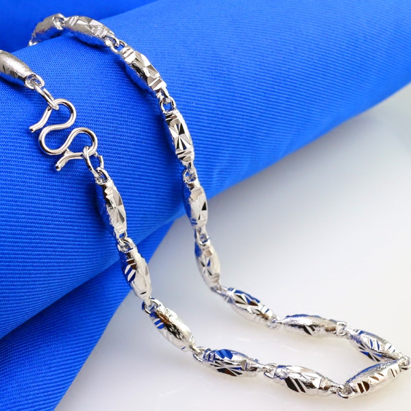 long ne se fanent pas sterling 925 collier en argent des hommes et des femmes de platine plaqué chaîne solide olive perle en argent sterling modèle de bijoux de mariage long ne se fanent pas sterling 925 collier en argent des hommes et des femmes de platine plaqué chaîne solide olive perle en argent sterling modèle de bijoux de mariage