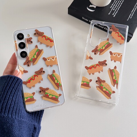 Weanerdog Hotdog Funny Transparent Clear Silicone TPU S23, S23 Plus, S23 Ultra, S22, S22 Plus, S22 Ultra, S21, S21 Plus, S21