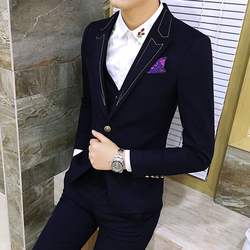 shan ming petit nid hommes version coréenne de la personnalité de broderie petit costume slim fit classic club britannique fleur convient le coiffeur shan ming petit nid hommes version coréenne de la personnalité de broderie petit costume slim fit classic club britannique fleur convient le coiffeur