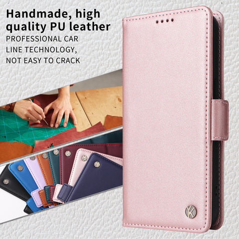 Light pink — Wallets Folio Flip Magnetic Synthetic Leather Card Holder Folding Stand A13 5G, A23 5G, A33 5G, A53 5G, A73 5G
