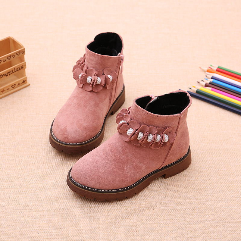 兒童棉靴秋鼕季女童馬丁靴加絨保暖女孩短靴中大童童鞋公主童靴子