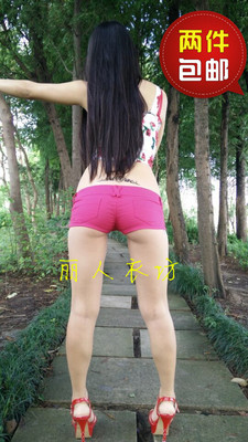 超短裤女1120紧身性感 夜店辣妹热裤 超低腰高弹力牛仔布平脚裤-淘宝网