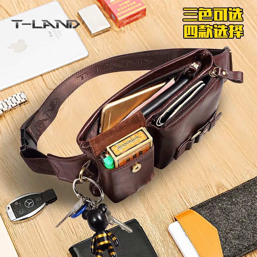 tland han édition des hommes, cuir véritable sac de taille de la première couche de cuir de vachette de sport en plein air décontracté de la croix-corps multifonctionnel sac homme poitrine pack tland han édition des hommes, cuir véritable sac de taille de la première couche de cuir de vachette de sport en plein air décontracté de la croix-corps multifonctionnel sac homme poitrine pack