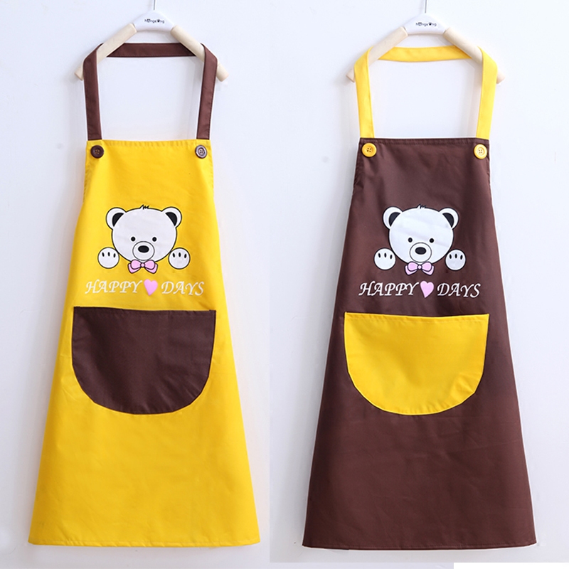 Waterproof and Oil-Proof Kitchen Apron Cute Pattern Korean Fashion Men and Women Adult Work Apron