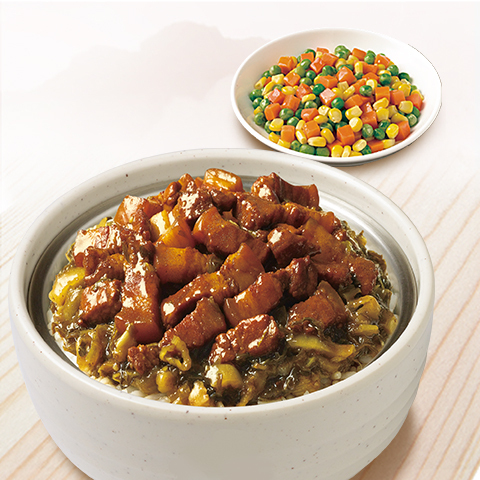 酸菜卤肉饭彩豆套餐