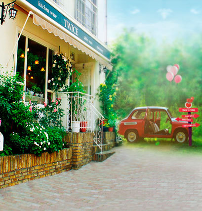 2015照相馆最数码背景超真背景pp纸喷绘影楼布摄影街景mh-4315